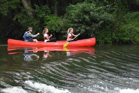 Canoe on river